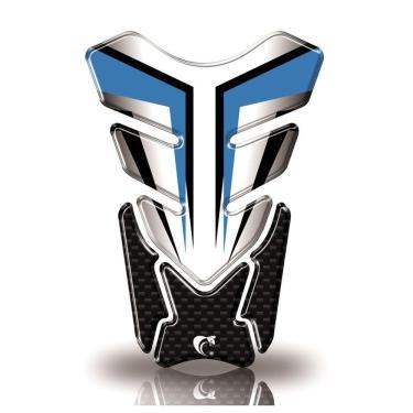 Imagem de Protetor De Tanque Adesivo Moto Cg Twister Cb Factor Fazer Gsx-S Branco Preto Azul