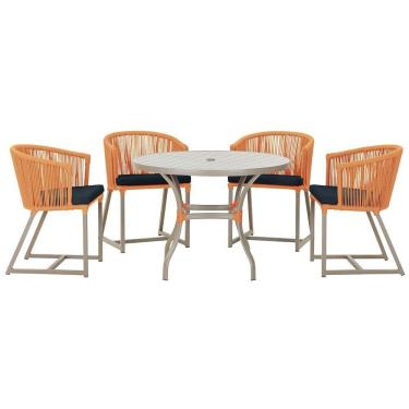 Imagem de Mesa Com 4 Cadeiras E Noronha Estofado 12 Trama Original Terra Cota