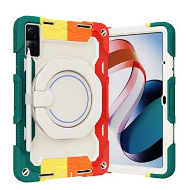 Imagem de Capa de silicone de grau militar para Xiaomi Redmi Pad SE 28.9 cm 2023, suporte giratório de 360° com capa protetora de corpo inteiro à prova de choque, capa de tablet resistente para crianças com