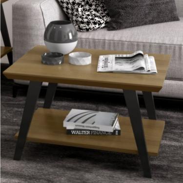 Imagem de Mesa Centro Davi Com Pés Madeira Freijó Preto