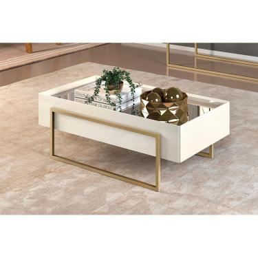 Imagem de Mesa Centro Sala Pilar Off White - Dj Móveis