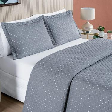 Imagem de Cobre Leito 200 Fios King Ravena 03 Peças - Cinza