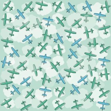 Imagem de Papel De Parede Infantil Aviões