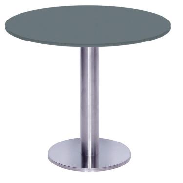 Imagem de Mesa Beta Big Inox 75 Cm (alt) Disco Redondo Tampo Mdp Redondo 70 Cm (larg) X 2,50 Cm (alt) Grafito