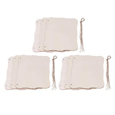 Imagem de Placas de suspensão inacabadas Placas de madeira em branco DIY Placas de madeira para artesanato Placa de densidade decorativa personalizada 9 conjuntos para decorações festivas
