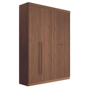 Imagem de Guarda Roupa Casal Ripado 4 Portas Elvas Jatobá