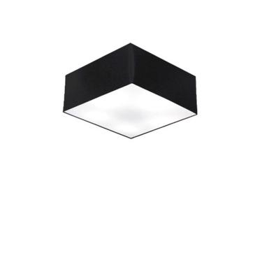 Imagem de Plafon Quadrado Md-3000 Cúpula Em Tecido 12/25x25cm Preto - Bivolt