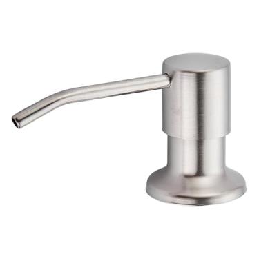 Imagem de AVSIILE Dispensador de sabão de pia embutido ou dispensador de loção para pia de cozinha, cabeça de bomba ABS de níquel escovado com garrafa de sabão PET grande de 340 g