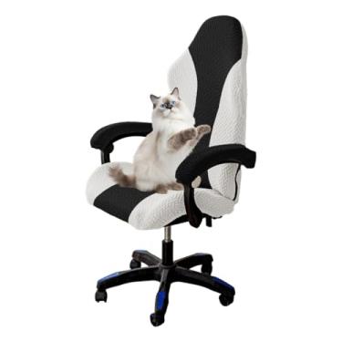 Imagem de CACXKEP Capa para cadeira de jogos – Capas de assento de cadeira de computador de tecido elástico lavável na máquina para a maioria das cadeiras de escritório/PC e assentos de corrida (sem cadeira