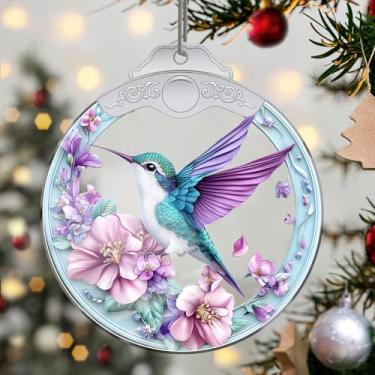 Imagem de Enfeites de Natal para pendurar em cristal, enfeites de árvore de Natal feitos à mão, decoração de carro e casa - presentes de Natal, decoração de artesanato em acrílico, ideias de troca de presentes