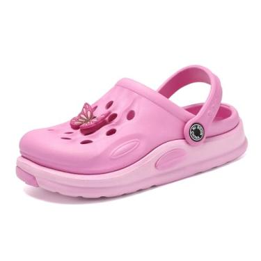 Imagem de RiverValley Chinelo infantil de desenho animado bonito jardim leve durável sapatos infantis meninos meninas chinelos deslizantes interior exterior crianças chuveiro água praia piscina sandálias, rosa