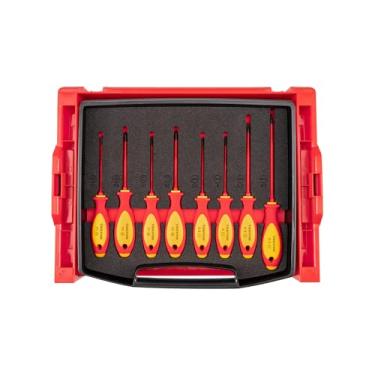 Imagem de TEKTON Phillips, conjunto de chaves de fenda quadradas isoladas com gaveta superior aberta e rack, 8 peças (#1-#2, 3.5-6.5 mm, #1-#2) | DVZ90600