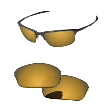 Imagem de PapaViva Lentes de substituição para óculos de sol Oakley Half Wire 2.0 Bronze Gold Pro + Polarizado antirreflexo