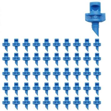 Imagem de 100 peças de bicos de nebulização, aspersores de 90 graus miniatura jardim gramado spray de água bocal de aspersão de atomização, sistema de irrigação irrigador de plantas, irrigador de jardim, azul