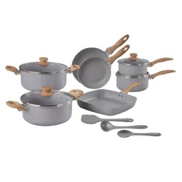 Imagem de Conjunto De Panelas 10 Peças Esy Gris Com Indução Brinox