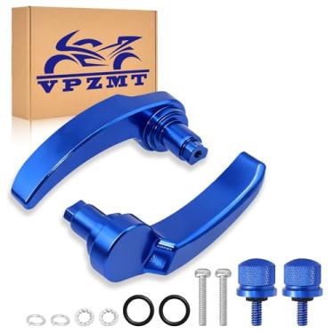 Imagem de VPZMT Blue Saddlebags Kit de trava de selim e 2 peças de parafusos de assento para Harley Touring, Street Glide, Road Glide, Electra Glide, Road King 2014-2024 modelo