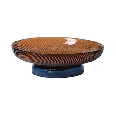 Imagem de Cesta de frutas de alta qualidade luz luxo prato de frutas decoração casa mesa de centro mesa lanche bandeja de doces tigela de frutas estilo minimalista moderno prato de frutas (cor: azul, tamanho