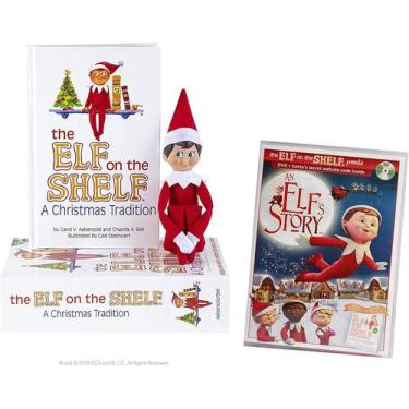 Imagem de Elfo na prateleira: Menino de olhos azuis com DVD bônus de história de