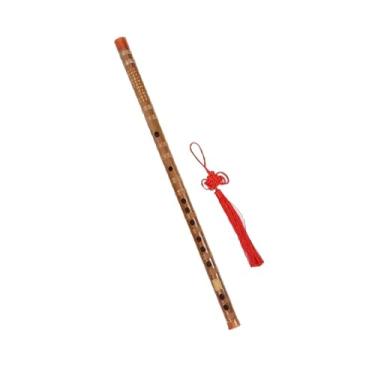 Imagem de Flauta de bambu de madeira, flauta afinada, uma lição para iniciantes