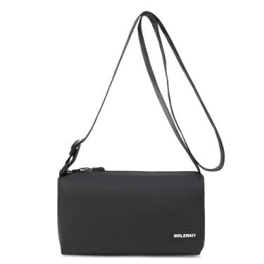Imagem de MIRLEWAIY Bolsa tiracolo minimalista, leve, de grande capacidade, bolsa de ombro casual esportiva à prova d'água, Preto, Bolsa transversal moderna minimalista