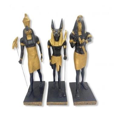 Imagem de Imagem kit Horus, Anúbis e Thot Escultura Resina 30 cm - Lua Mistica