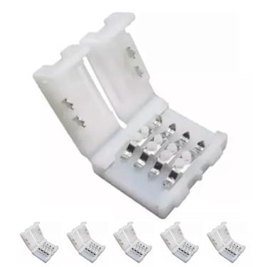 Imagem de Kit 5 Emenda Rápida Reta Conector Rgb P/fita Led 5050 2835 4vias
