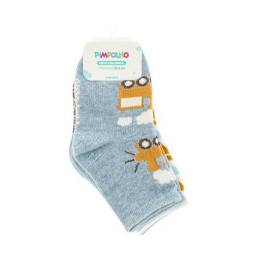 Imagem de Kit 3 Pares De Meia Colorida Infantil Bebê Masculino 26 A 30 Pimpolho