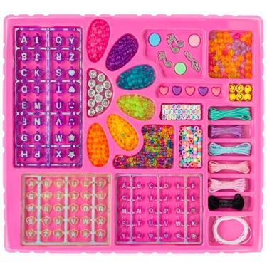 Imagem de Kit Miçangas Para Fazer Pulseira Infantil Bijuteria Para Meninas +500 