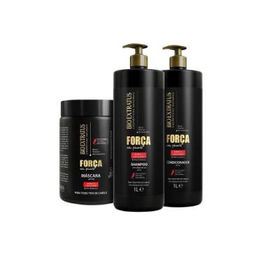 Imagem de Kit Força Pimenta Shampoo, Condicionador e Mascara 1 LT - Bio Extratus