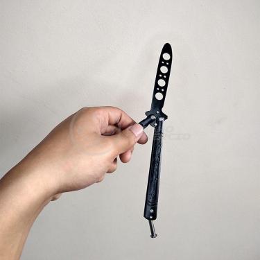 Imagem de Knife Black Butterfly Preta Borboleta Dobrável Inox