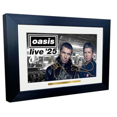 Imagem de Kitbags & Lockers 12x8 A4 Liam Gallagher Noel Gallagher Oasis Live 25 2025 Music Popstar Indie Band Autografado Assinado Foto Foto Moldura Poster Presente 3