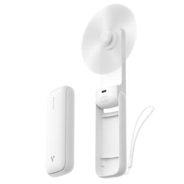 Imagem de Aecooly Ventilador portátil fino, pacote com 2, ventilador portátil fino, recarregável por USB, mini pessoal [tempo máximo de resfriamento de 17h], pequeno bolso dobrável alimentado por bateria para