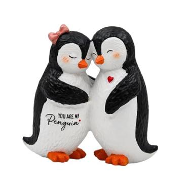 Imagem de Ｂｅｓｇａ Estátua de Casal de Pinguins, Escultura de Animal em Resina, Presente Fofo para O Dia Dos Namorados, Enfeite de Mesa para Prateleira, Mesa, Armário, D