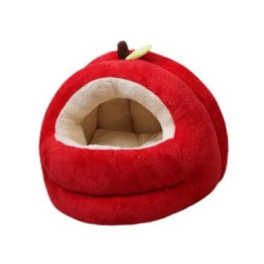 Imagem de predolo Cama toca para gatos, quentinho para gatinhos, suprimentos para animais de estimação, semi-fechada, macia e de pelúcia, com almofada removível, L