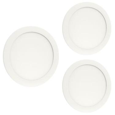 Imagem de 3 Painel Plafon de Led 18w Embutir Redondo 22Cm 3000k - Avant