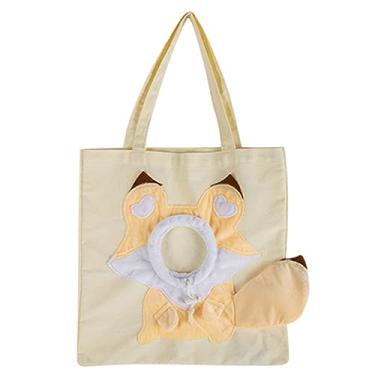 Imagem de Bolsa de ombro lona para animais estimação transporte fofo gato portátil peito mala cachorro mão viagem pequeno e suprim