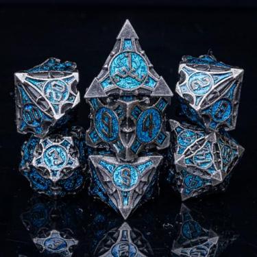 Imagem de Rolledomain Metal Arrow DND Dice Set with A Gift Box, Designed for DM and D&D Player, Heavy Balanced Weight Zinc Alloy, Perfect for Dungeons and Dragons RPG Campaigns (Wizard)