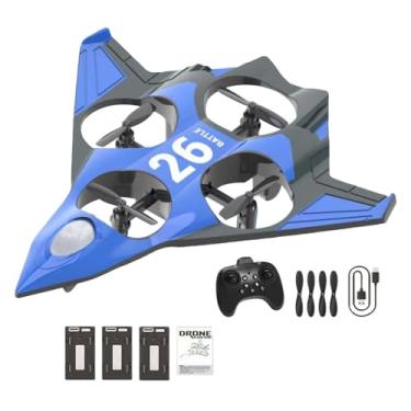 Imagem de Colaxi Avião de controle remoto RC com luz, portátil, leve, planador, jato de para hobby, ideal para meninos, iniciantes e adultos, 3 Baterias