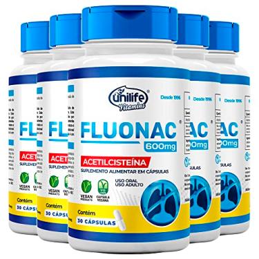 Imagem de Kit 5 Fluonac Acetilcisteí­na Unilife 30 cápsulas
