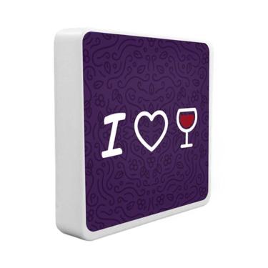 Imagem de Luminária Box Slim I Love Vinho Usb