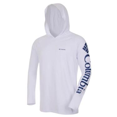 Imagem de Camiseta Columbia Aurora Manga Longa Com Capuz Masculina - Branco GG-Masculino