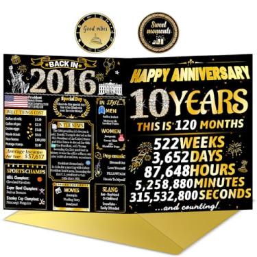 Imagem de VivaGem 10th Anniversary Card for Him Her Tin or Aluminum Anniversary Decorações para Esposa Marido Casal, Presente de Casamento de 10 anos para Mãe Pai Pais, Presentes Engraçados para Mulheres Homens