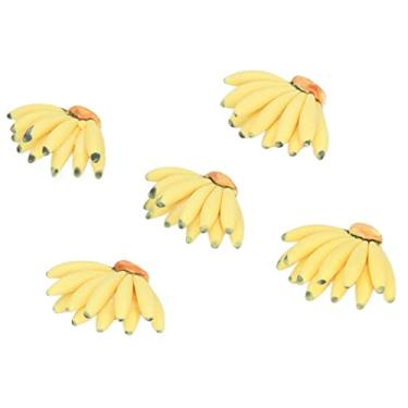 Imagem de aqxreight 5 Peças Casa de Bonecas Bananas Escala 1:12 Artificial Realista Frutas Falsas Bananas Casa de Boneca Decoração de Mesa Brinquedo Com Superfícies Brinquedos Cores Material Realista de Toque