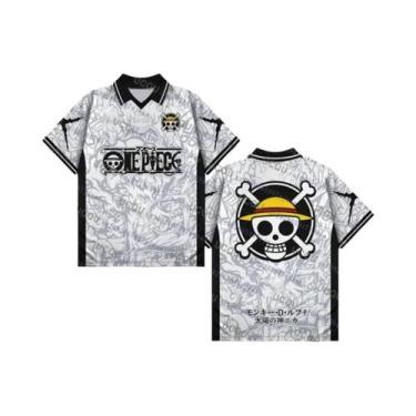 Imagem de Camiseta Polo V-neck De Impressão 3D Do Anime One Piece Luffy, Camiset
