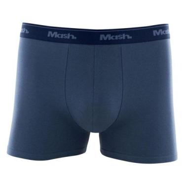 Imagem de Cueca Boxer Mash Masculina Cotton Algodão Elástico, P, Azul jeans escu