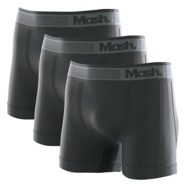 Imagem de Kit 3 Cuecas Boxer Mash Microfibra Sem Costura 710.01, G, Cinza chumbo