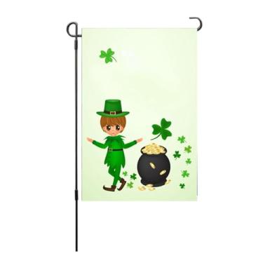 Imagem de CUOFYUNL Bandeira do Dia de São Patrício, máquina decorativa dupla face lavável, bandeira de jardim irlandês para gramado, pátio, festa, varanda (T17)