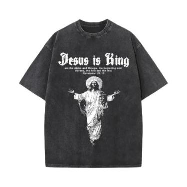 Imagem de Camiseta Religiosa Vintage Lavada Y2K Christian Jesus Forgive Them Fat