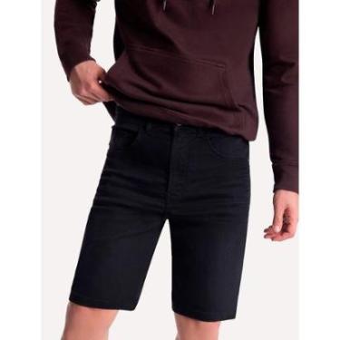 Imagem de Bermuda Ellus Jeans Masculina Storm Elastic II Long Et. Zetex Preta-Masculino