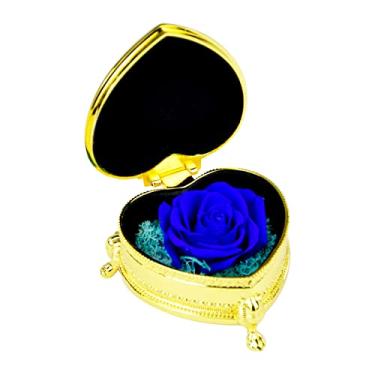 Imagem de Flor de Rosa Real Preservada em Caixa Presente Forma Coração Romântico Eterno para Mulheres Dia das Mães dos Namorados A